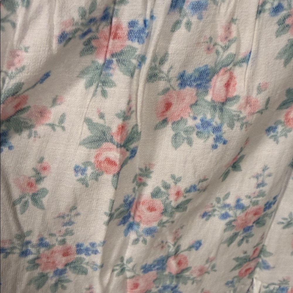 ALTARD STATE WHITE FLORAL BABY DOLL Puff Sleeve Dress MD - Picture 9 of 13